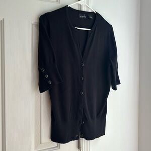 KERSCH Women's Black 3/4 Sleeve Cardigan, Size M. Buttons, Dressy
